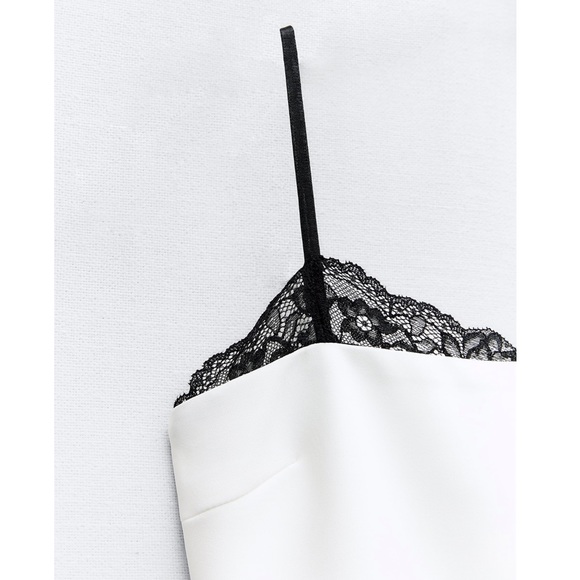 Zara LACE TRIM FITTED DRESS - Picture 4 of 16